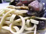 Receita Massa udon com cogumelo portobello e chouriça