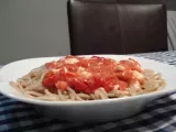 Receita Pasta integral com molho de tomate e burrata