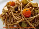 Receita Espaguete com legumes grelhados