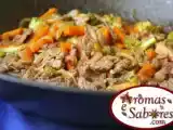 Receita Carne com brócolis e cenoura