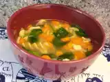 Receita Sopa de frango, cenoura e espinafre