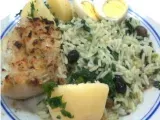 Receita Bacalhau grelhado com arroz de brócolis - (choperia itú-botafogo)