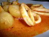 Receita Argolas de lulas guisadas com batatas ao vapor