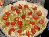 Receita Quiche de frango com alho francês e tomate cereja