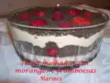 Receita Terra molhada com morangos e framboesas