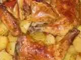 Receita Frango dourado no forno com batatinhas