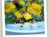 Receita Salada de manga e espinafre com o molho do claude