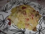 Receita Esparguete c/couve, bacon, cogumelos e tomilho limão