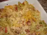 Receita Gratinado de massa fusilli tricolor com carnes e molho cremoso
