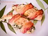 Receita Frango envolto no bacon e recheado com espinafre e cream cheese