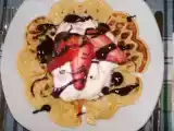 Receita Waffles com creme de morangos