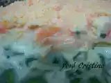 Receita Delícia de purê com espinafre e cenoura ao molho branco