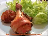 Receita Coxas assadas com bacon