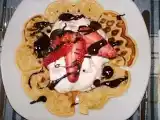 Receita Waffles com creme de morangos