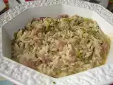 Receita Risoto de linguiça e brócolis