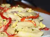 Receita Massa com ovos mexidos e pimentos