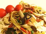 Receita Tagliatelle fresca de cereais com legumes e frango