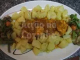 Receita Pescada estufada com batata e legumes