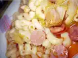 Receita Cotovelos com salsicha, linguiça e couve