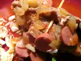 Receita Fêveras enroladas com molho à salsicheiro