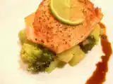 Receita Lombo de salmão com lima e molho de soja