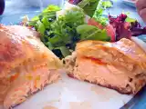 Receita Folhados de salmão com salada ibérica