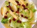 Receita Salada verde com peras, gorgonzola e bacon