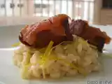 Receita Risoto de limão siciliano e filé mignon suíno sob geléia de pimenta.
