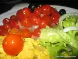 Receita Tomate cereja com ovos mexidos