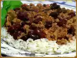 Receita Perú com feijão e molho chilli