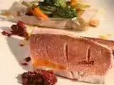 Receita Peixe em crosta de sal grosso com legumes ao cartoccio