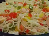 Receita Espaguete com Pimentões e Camarões