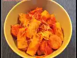 Receita Rigatoni com salsicha e tomate