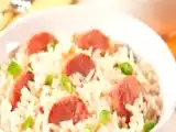 Receita Arroz com linguiça e ervilha fresca