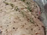 Receita Magret de pato com geleia de pimenta acompanhado de pure de parmesão.
