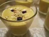 Receita Baba de camelo com amêndoa torrada e mirtilos