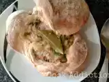 Receita Bacalhau com pimentos no pão