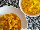 Receita Potas tikki masala com arroz de açafrão