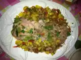 Receita Bifes de barriga de atum com aipo e ruibarbo