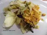 Receita Bacalhau no forno com espinafres, courgette e broa