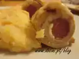 Receita Rolinhos de carne recheados com salsischa e queijo