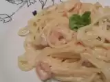 Receita Linguine com caramao e bacon com molho boursin de alho & ervas