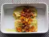 Receita Ravioli de ricota e espinafres com abóbora e bacon caramelizados