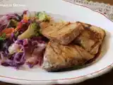 Receita Atum grelhado com legumes e emulsão de soja e gengibre