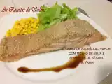 Receita Lombo de salmão ao vapor, com molho de soja e sementes de sésamo na yammi