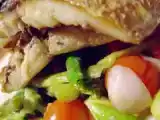 Receita Corvina com legumes cozidos em vacuo