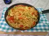Receita Macarrão com camarão e verdura