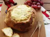 Receita Pão alentejano recheado com queijo, linguiça & bacon