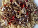 Receita Quinoa com cogumelos e pimento