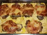Receita Costeletas do cachaço gratinadas com queijo e fiambre do sabor intenso